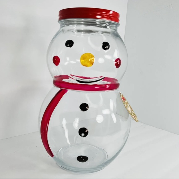 Sleigh Bell Bistro Winter Sweets Snowman Cookie Jar 4.2L (143.1 Oz.) New w/Tag - Picture 2 of 10